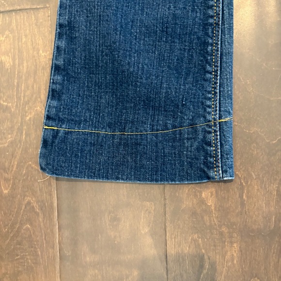 Hollister Flare Jeans 26x32 Size 3 Dark Wash Super Low Rise Stretch Y2K Denim - Picture 4 of 16